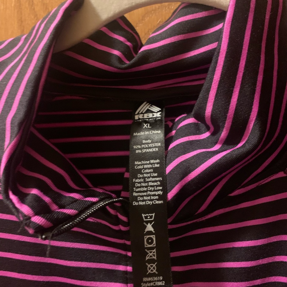RBX Black and Pink Striped Activewear